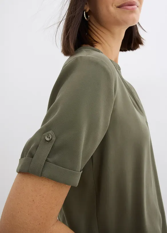 Blouse met korte mouwen van een soepele viscosemix, bonprix