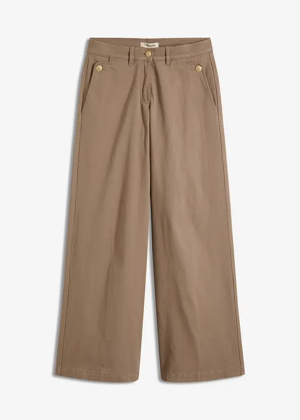 Wide leg broek met stretch, bonprix