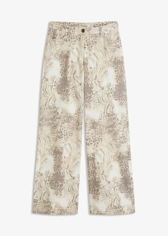 Wijde twill broek, bonprix