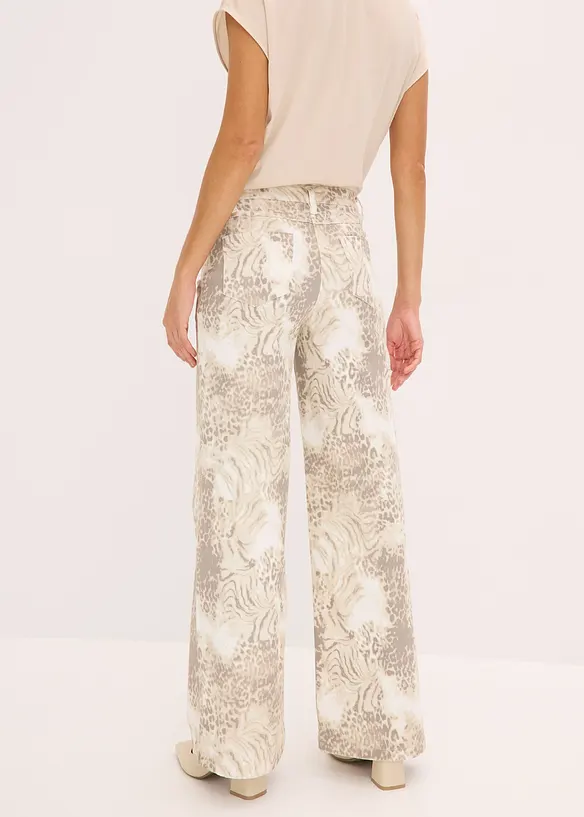 Wijde twill broek, bonprix