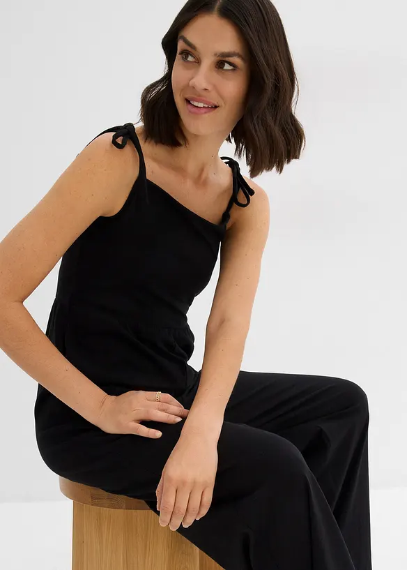 Jersey jumpsuit met spaghettibandjes, bonprix