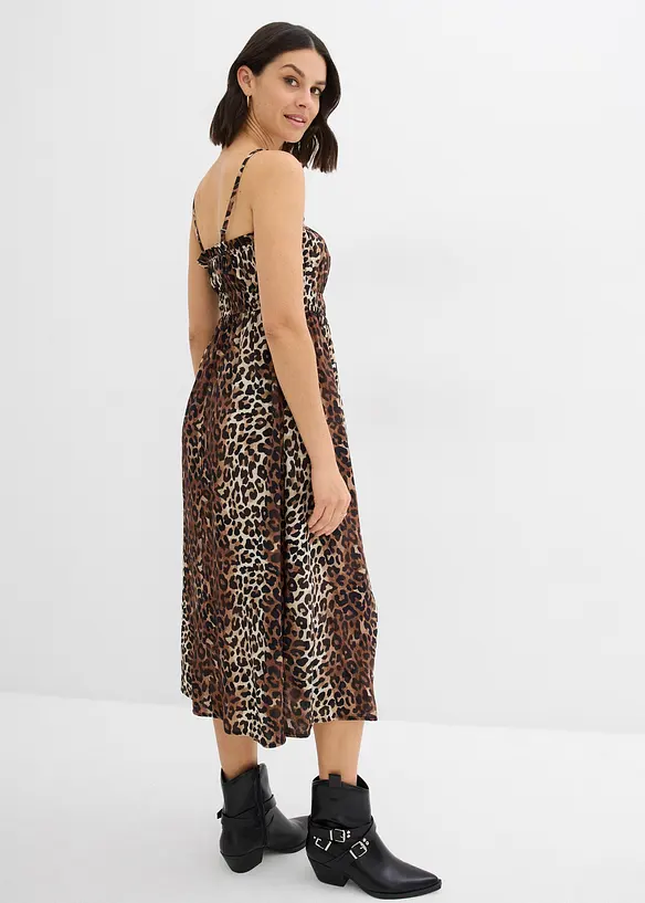 Jurk met spaghettibandjes van soepel vallende viscose, bonprix