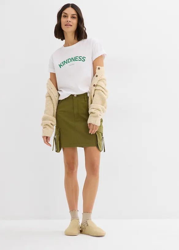 Minirok van een elastische katoenmix, bonprix