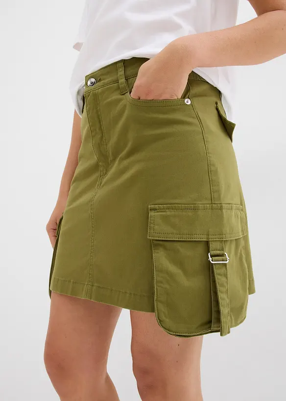 Minirok van een elastische katoenmix, bonprix