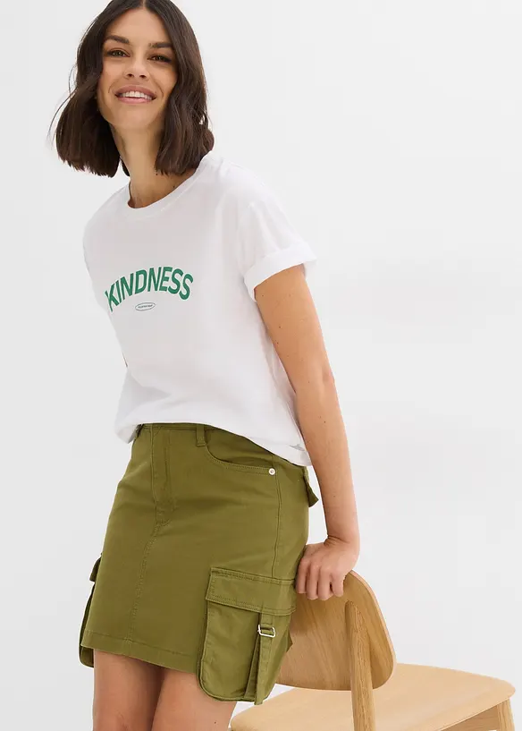 Minirok van een elastische katoenmix, bonprix
