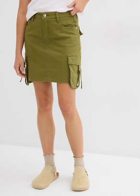 Minirok van een elastische katoenmix, bonprix