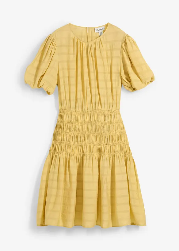 Mini jurk met gesmokt inzetstuk, bonprix