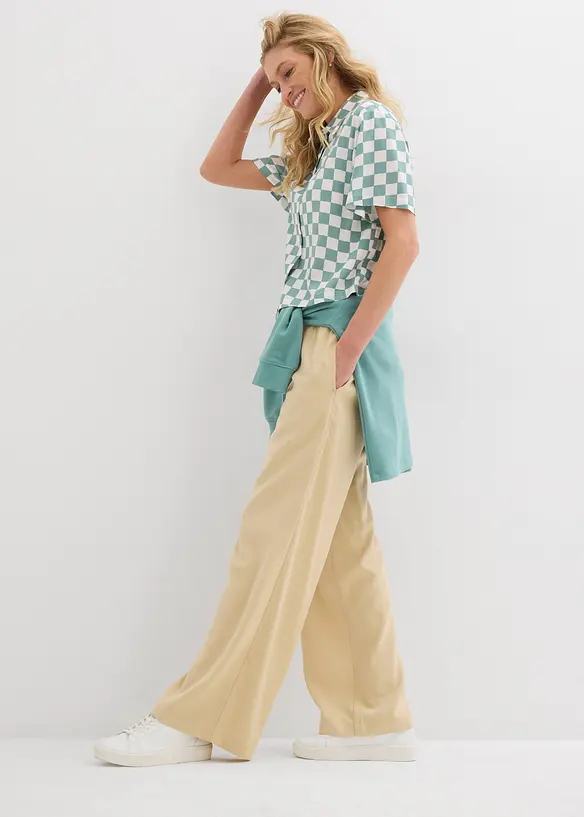 Geruite blouse met korte mouwen, bonprix
