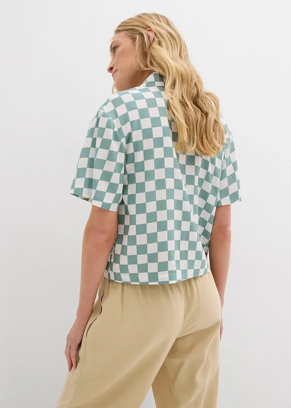 Geruite blouse met korte mouwen, bonprix