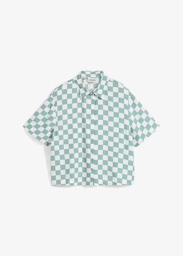 Geruite blouse met korte mouwen, bonprix