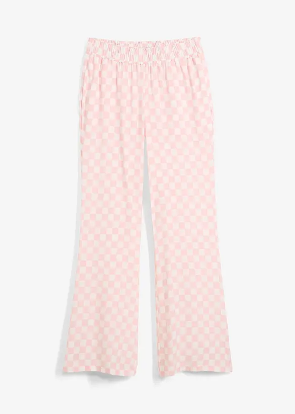Geruite Marlene Dietrich broek van soepele viscose, bonprix