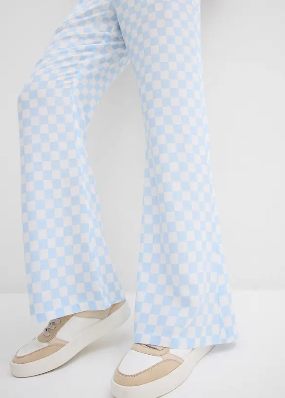 Geruite Marlene Dietrich broek van soepele viscose, bonprix