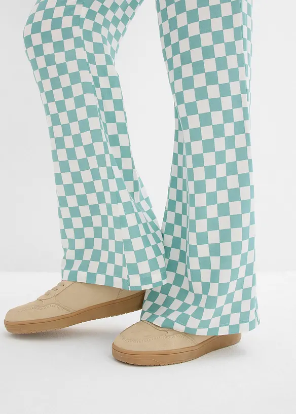 Geruite Marlene Dietrich broek van soepele viscose, bonprix