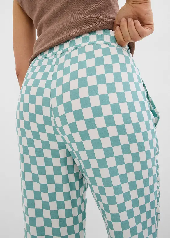 Geruite Marlene Dietrich broek van soepele viscose, bonprix