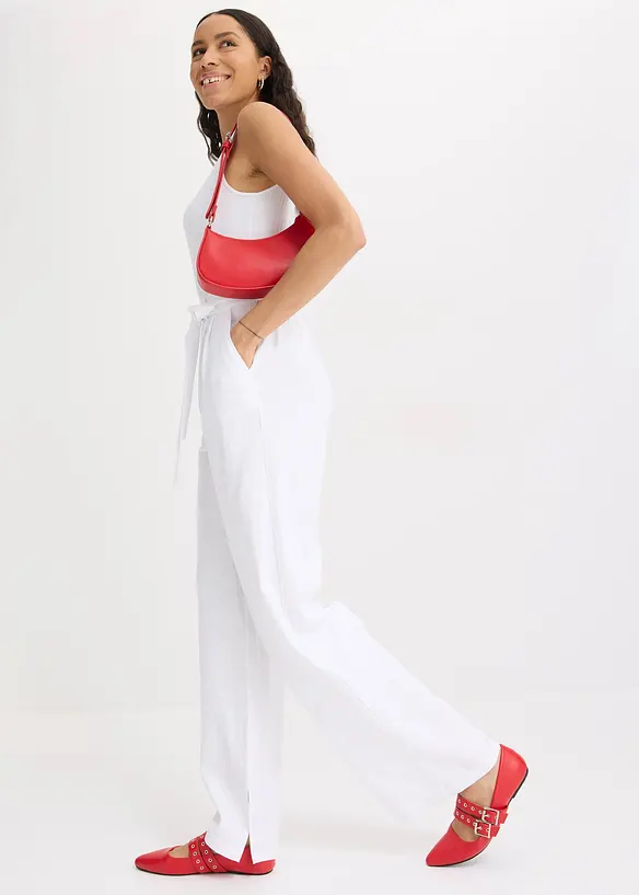 Jumpsuit in een jersey-linnenmix, bonprix