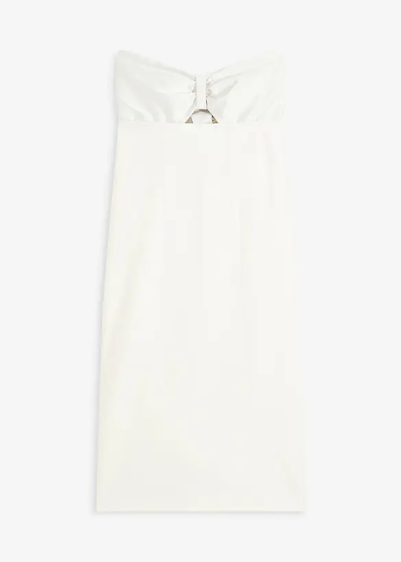 Strapless jurk met glanzend satijn, bonprix