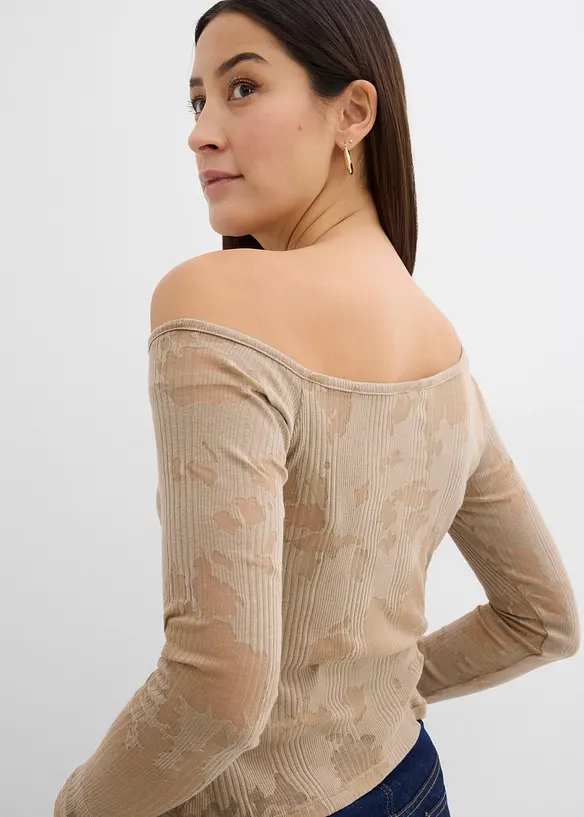 Off shoulder shirt in ausbrenner look, bonprix