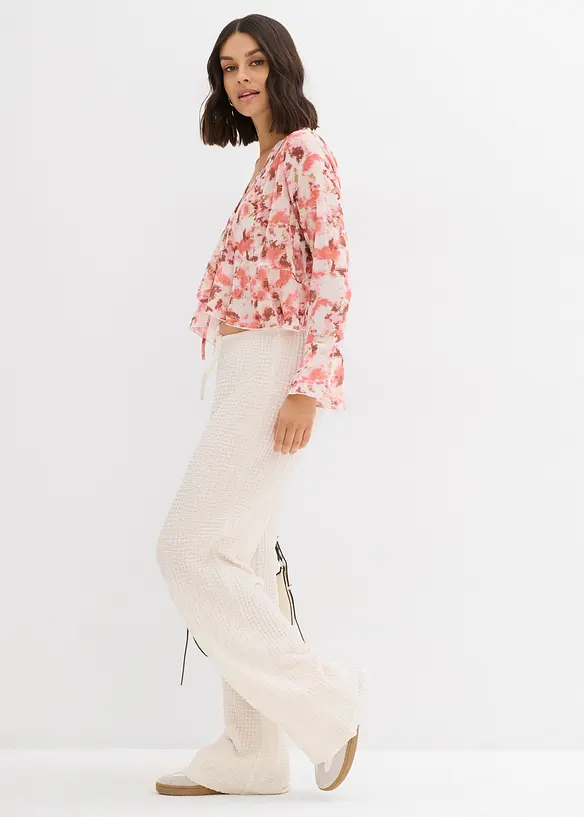 Chiffon blouse met volants, bonprix