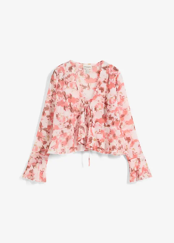 Chiffon blouse met volants, bonprix