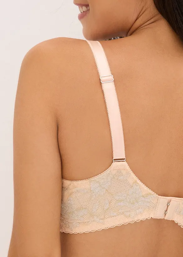 Minimizer bh met beugel en 2-kleurig lurex kant, bonprix