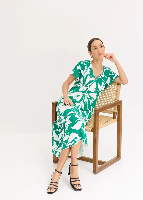 Midi jurk met kapmouwen, bonprix