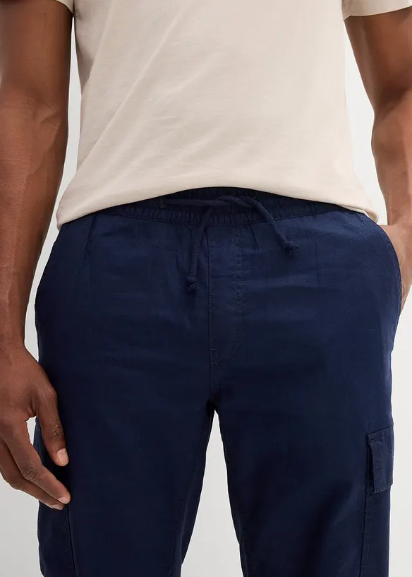 Cargo instapbermuda met linnen, bonprix