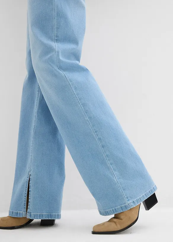 Straight jeans, high waist, split, bonprix