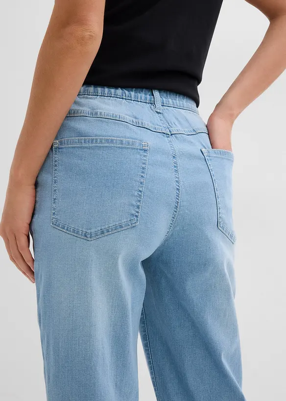 Straight jeans, high waist, split, bonprix
