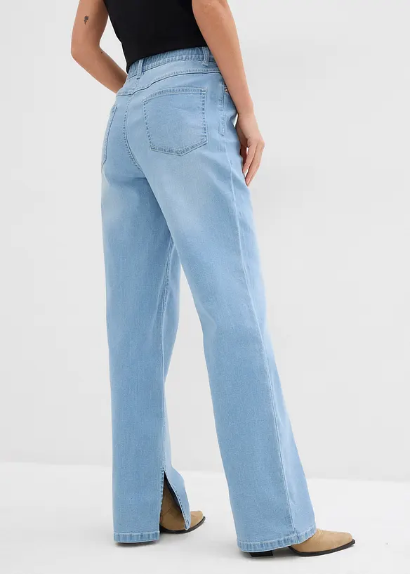 Straight jeans, high waist, split, bonprix