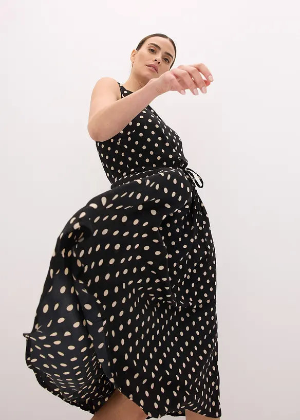 Midi jurk met bindceintuur, bonprix
