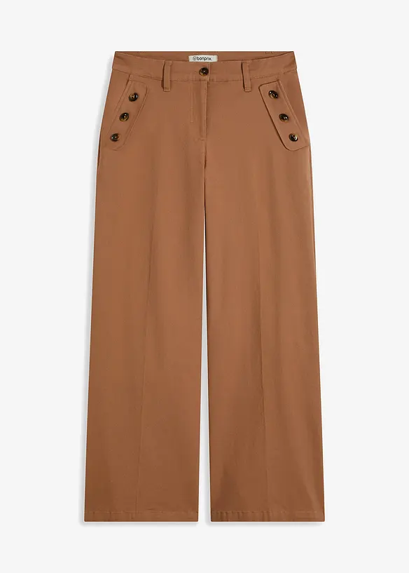 Twill broek met sierknopen, bonprix