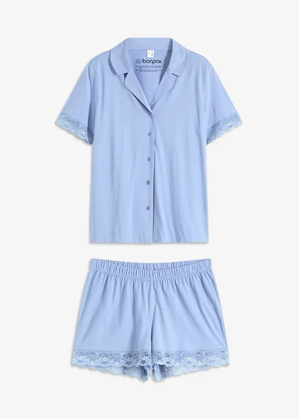 Shortama met knopen en viscose, bonprix