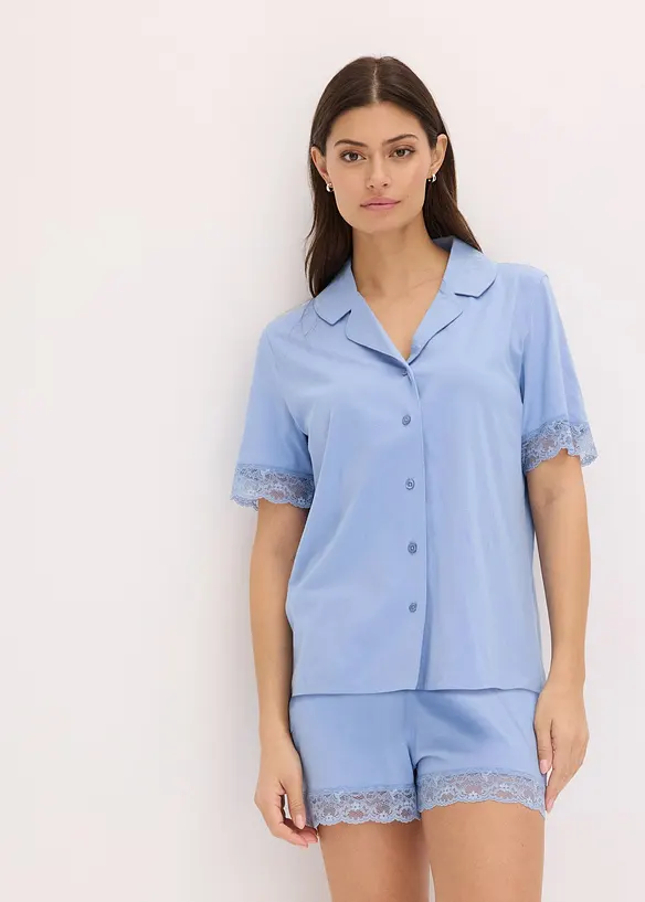 Shortama met knopen en viscose, bonprix