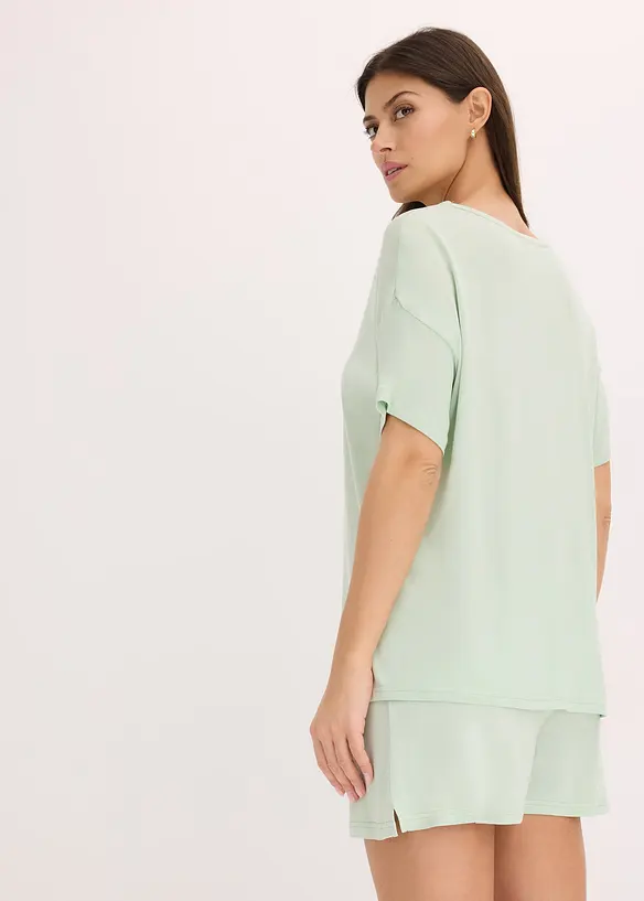 Shortama met oversized shirt van viscose, bonprix