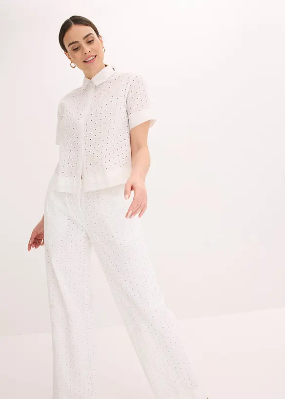 Blouse met broderie, bonprix