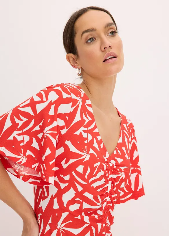 Jersey jurk met plooitjes, bonprix