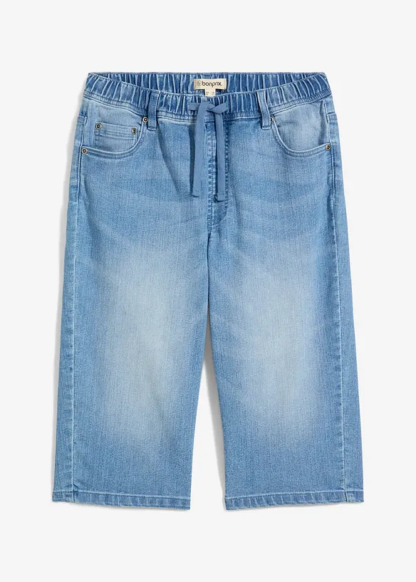 Jongens lang instap jeans bermuda, slim fit, bonprix