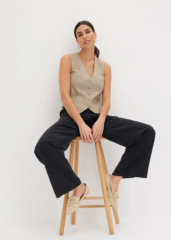 Gilet in een soepele visosemix, bonprix
