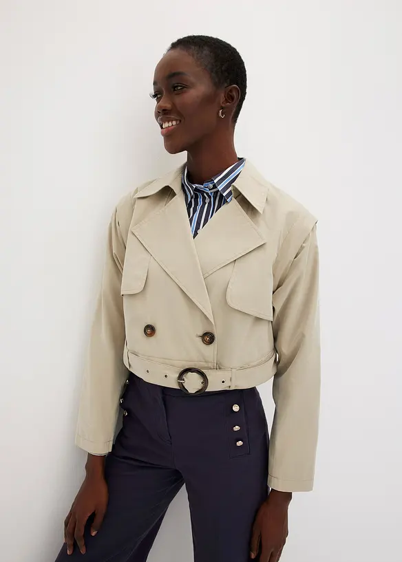 Trenchcoat met afneembare mouwen, bonprix
