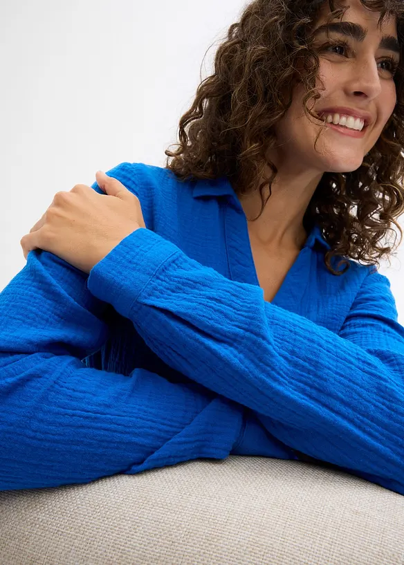 Zwangerschaps-/voedingsblouse van katoen mousseline, bonprix