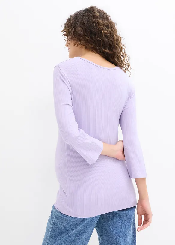 Geribd zwangerschapsshirt met opvallende hals, bonprix