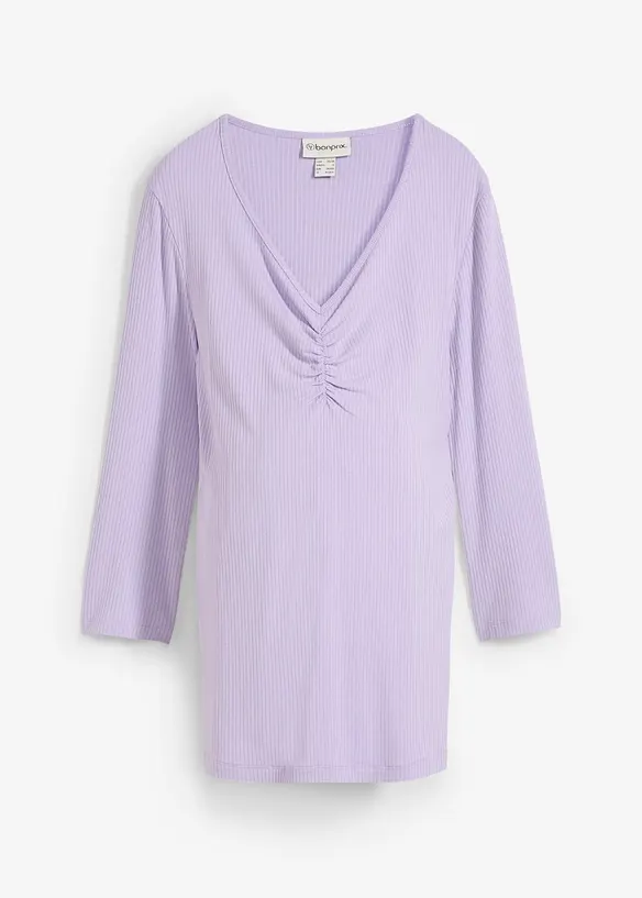 Geribd zwangerschapsshirt met opvallende hals, bonprix