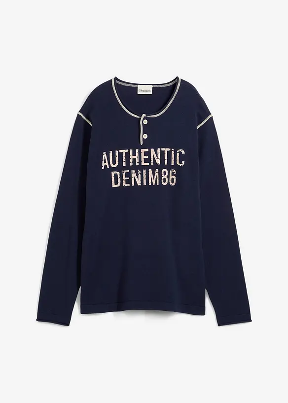 Henley trui van puur katoen, bonprix