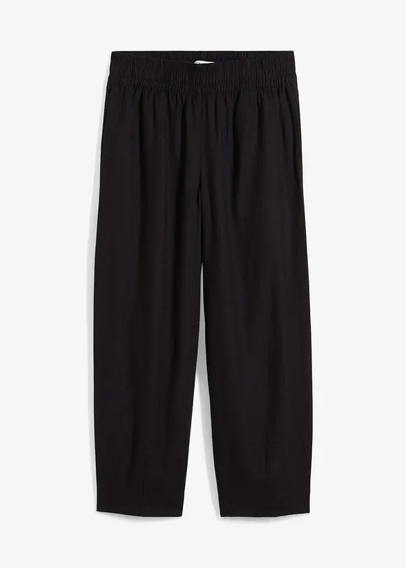 Slip-on broek met linnen, 7/8 lengte, bonprix