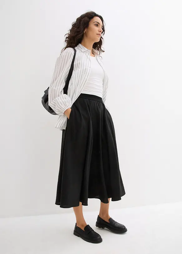 Maxi rok met een comfortabele band, bonprix