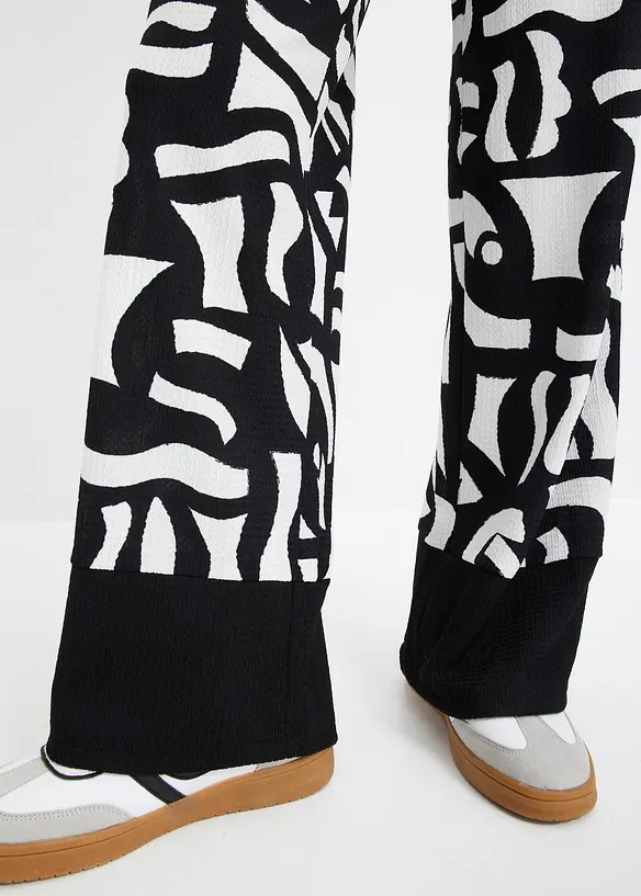 Gedessineerde jersey broek, bonprix