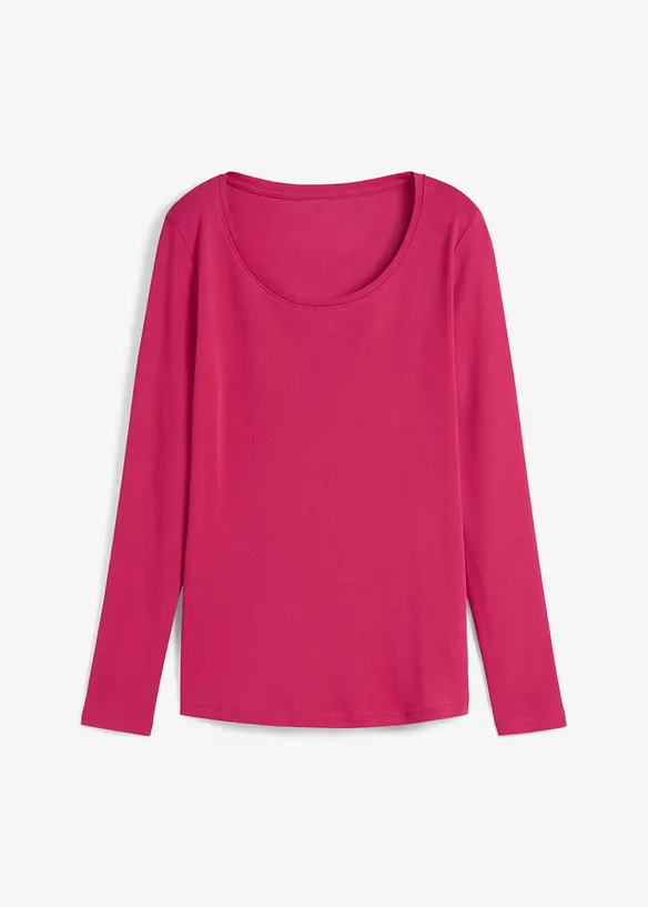 Katoenen longsleeve met ronde hals, bonprix