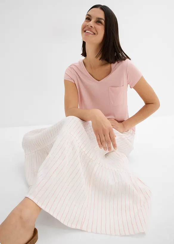 Gestreepte maxi rok van puur katoen, bonprix