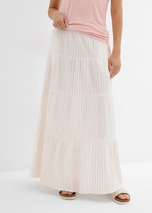 Gestreepte maxi rok van puur katoen, bonprix