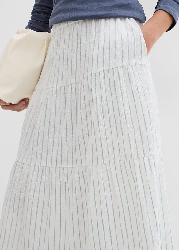 Gestreepte maxi rok van puur katoen, bonprix